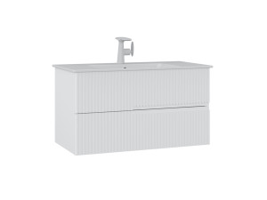 Mobile lavabo "Moonlight 90 v2" - 91 x 51 x 51 cm - Bianco opaco