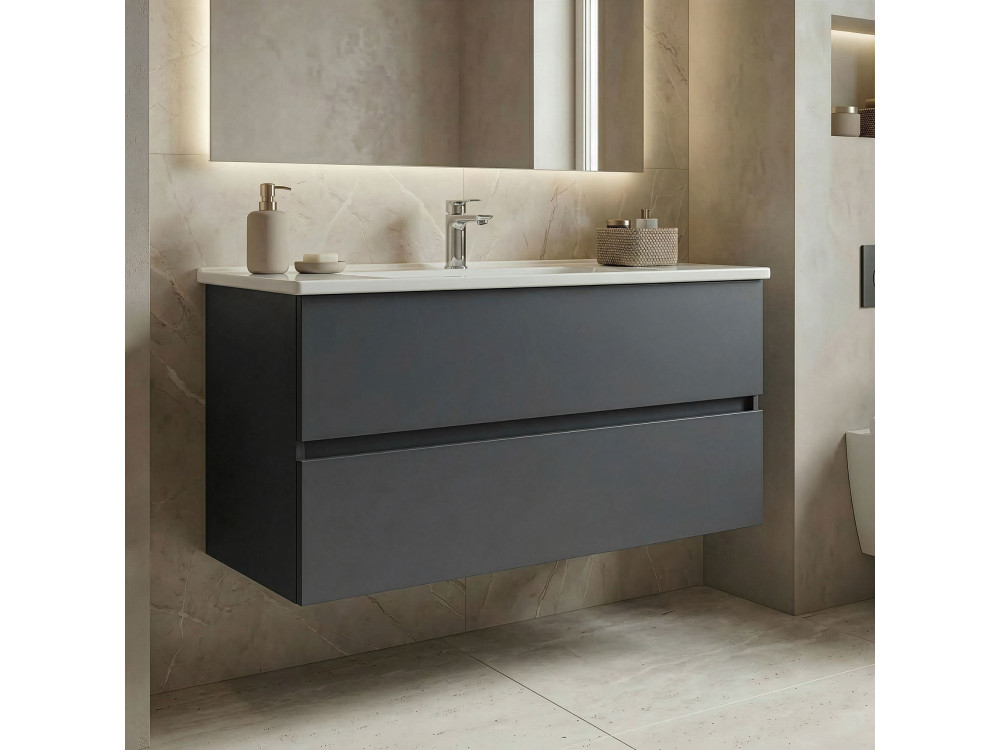 Mobile lavabo "Nest 121 v2" - 121 x 51 x 55 cm - Antracite opaco