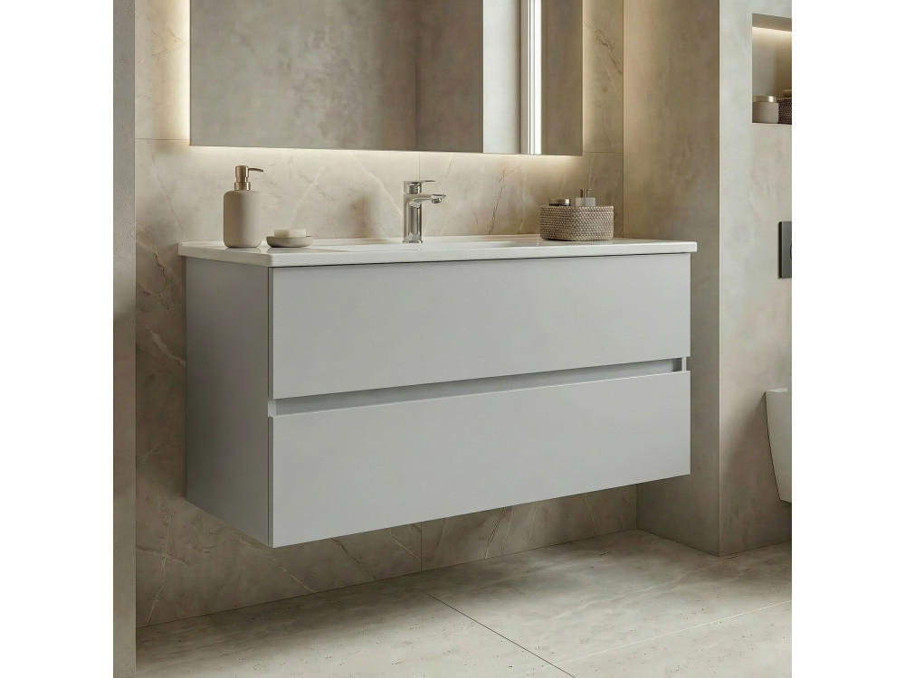 Mobile lavabo "Nest 121 v2" - 121 x 51 x 55 cm - Cashmere opaco