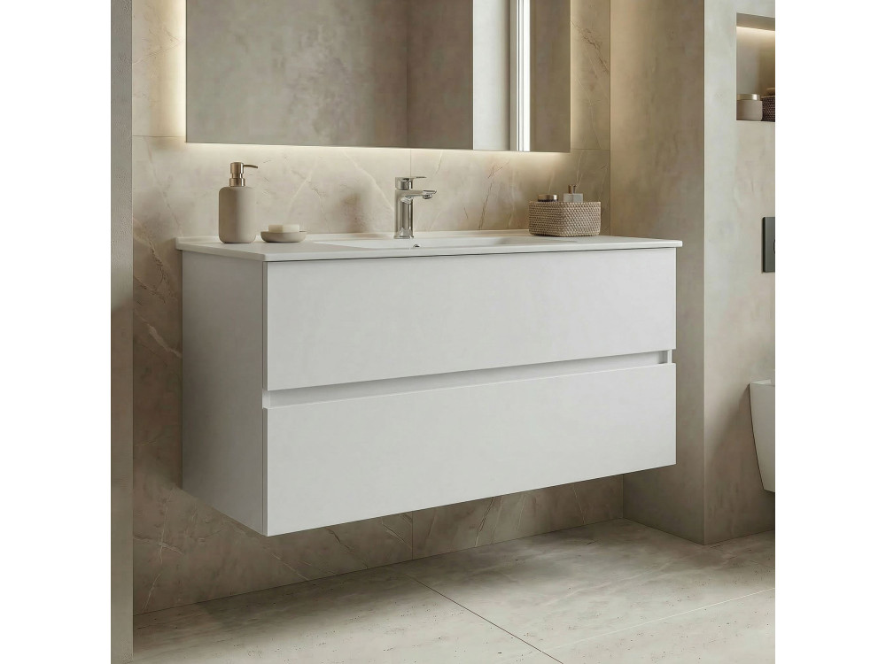 Mobile lavabo "Nest 121 v2" - 121 x 51 x 55 cm - Bianco opaco