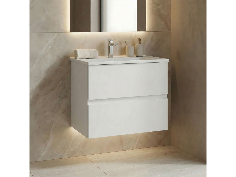 Mobile lavabo "Nest 71 v2" - 71 x 51 x 55 cm - Bianco opaco