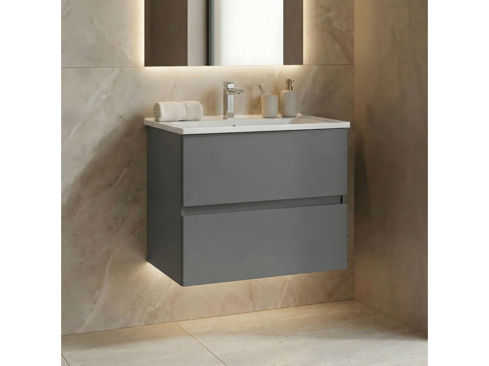 Mobile lavabo "Nest 71 v2" - 71 x 51 x 55 cm - Grigio opaco