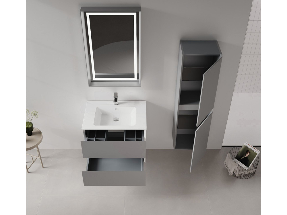 Mobile lavabo "Nest 71 v2" - 71 x 51 x 55 cm - Grigio opaco