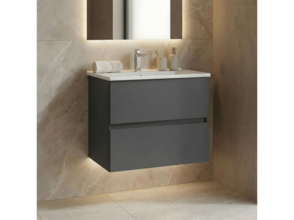Mobile lavabo "Nest 71 v2" - 71 x 51 x 55 cm - Antracite opaco