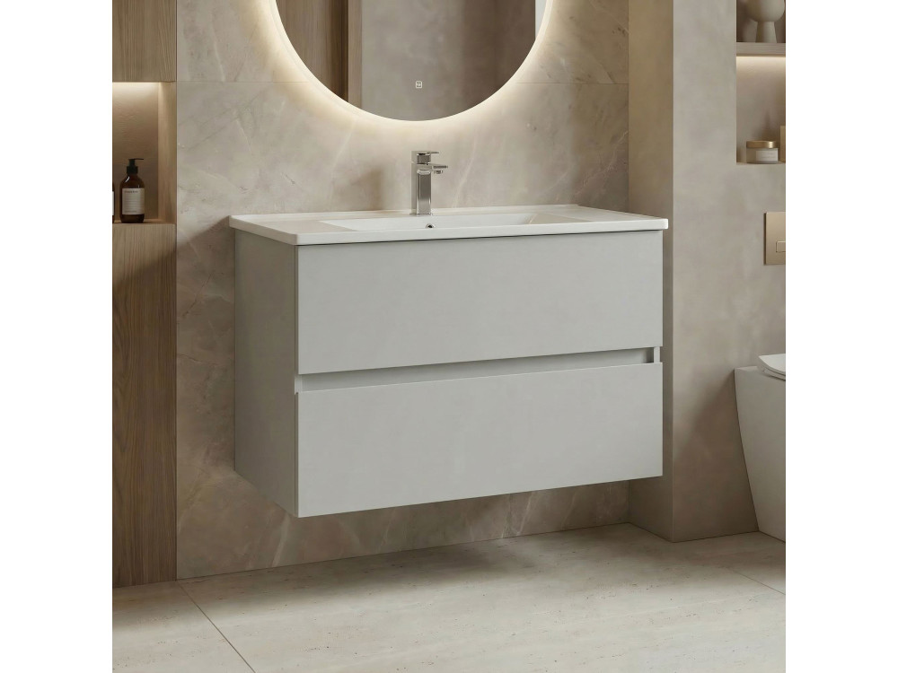 Mobile lavabo "Nest 91 v2" - 91 x 51 x 55 cm - Cashmere opaco