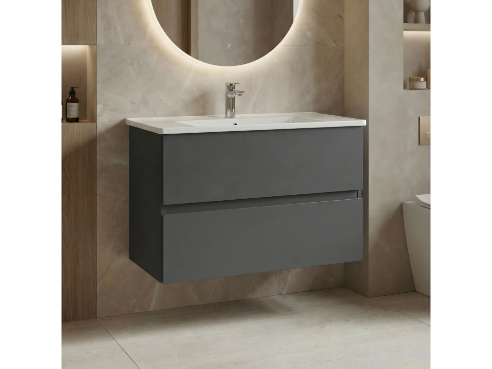 Mobile lavabo "Nest 91 v2" - 91 x 51 x 55 cm - Antracite opaco