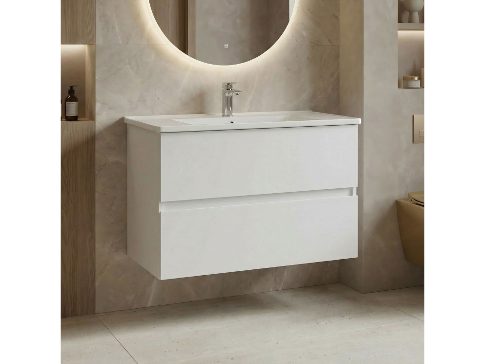 Mobile lavabo "Nest 91 v2" - 91 x 51 x 55 cm - Bianco opaco