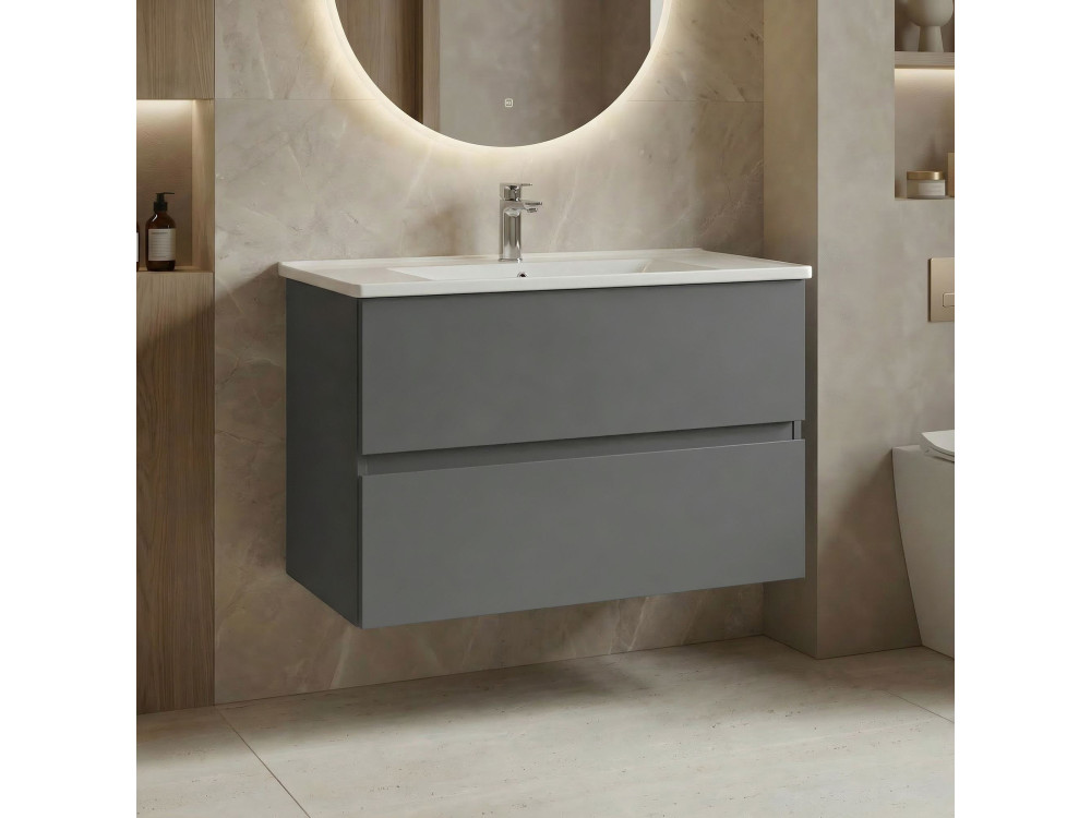 Mobile lavabo "Nest 91 v2" - 91 x 51 x 55 cm - Grigio opaco