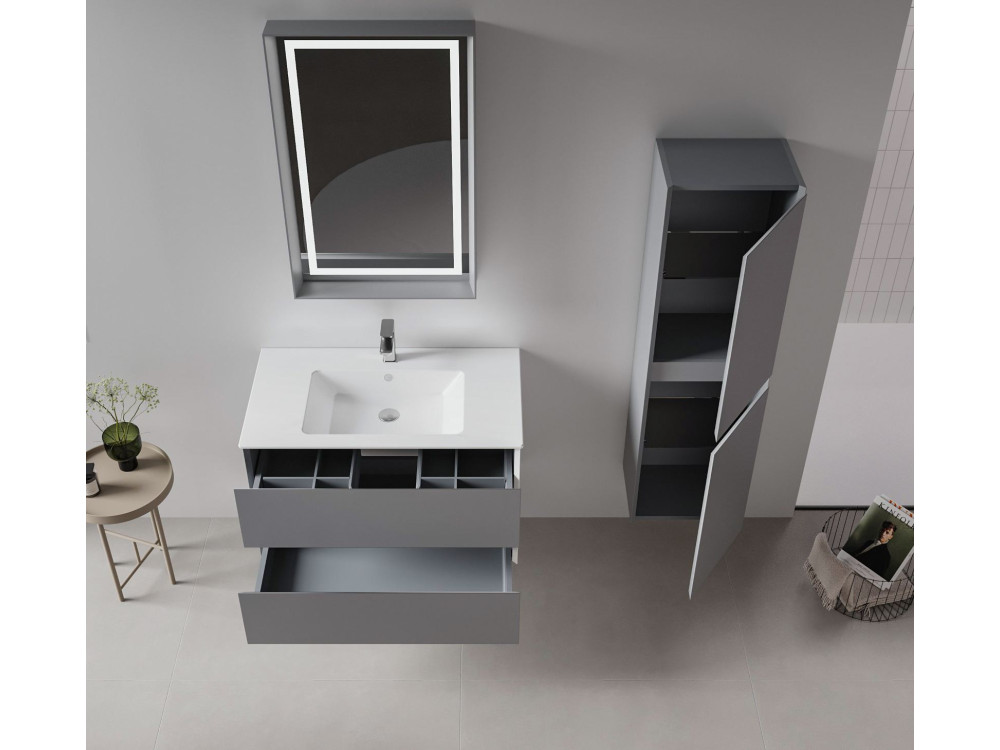 Mobile lavabo "Nest 91 v2" - 91 x 51 x 55 cm - Grigio opaco