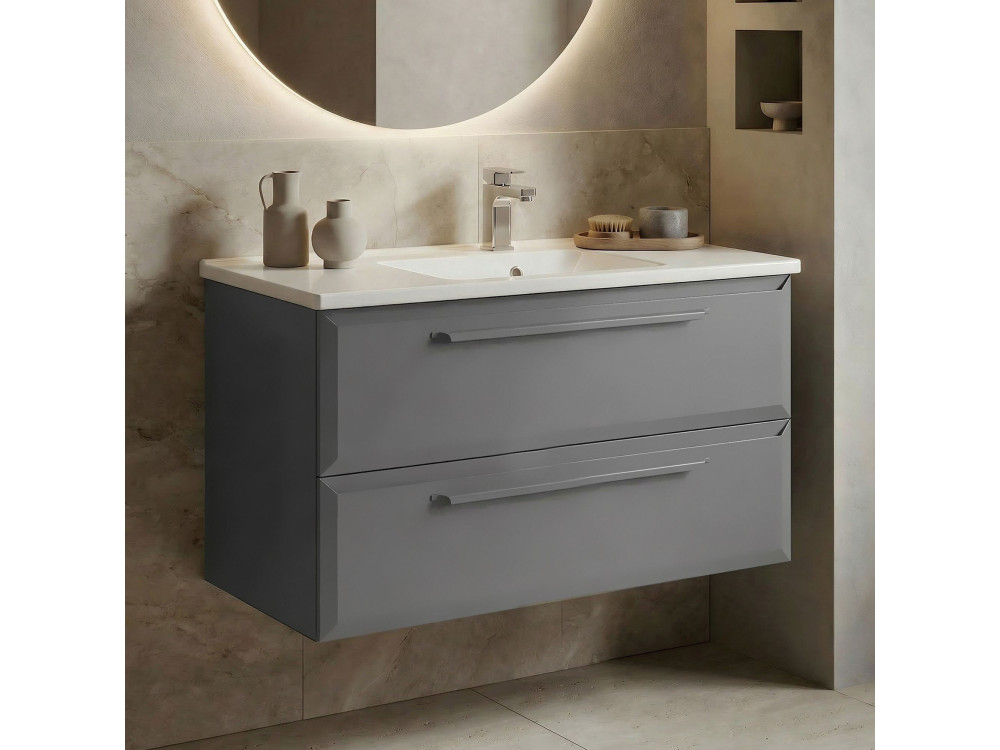 Mobile lavabo "Nuvola 100 v2" - 100 x 50 x 62 cm - Grigio