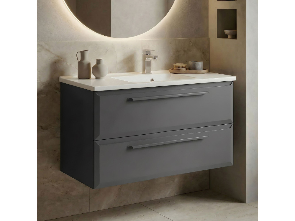 Mobile lavabo "Nuvola 100 v2" - 100 x 50 x 62 cm - Antracite