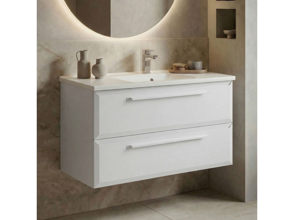 Mobile lavabo "Nuvola 100 v2" - 100 x 50 x 62 cm - Bianco