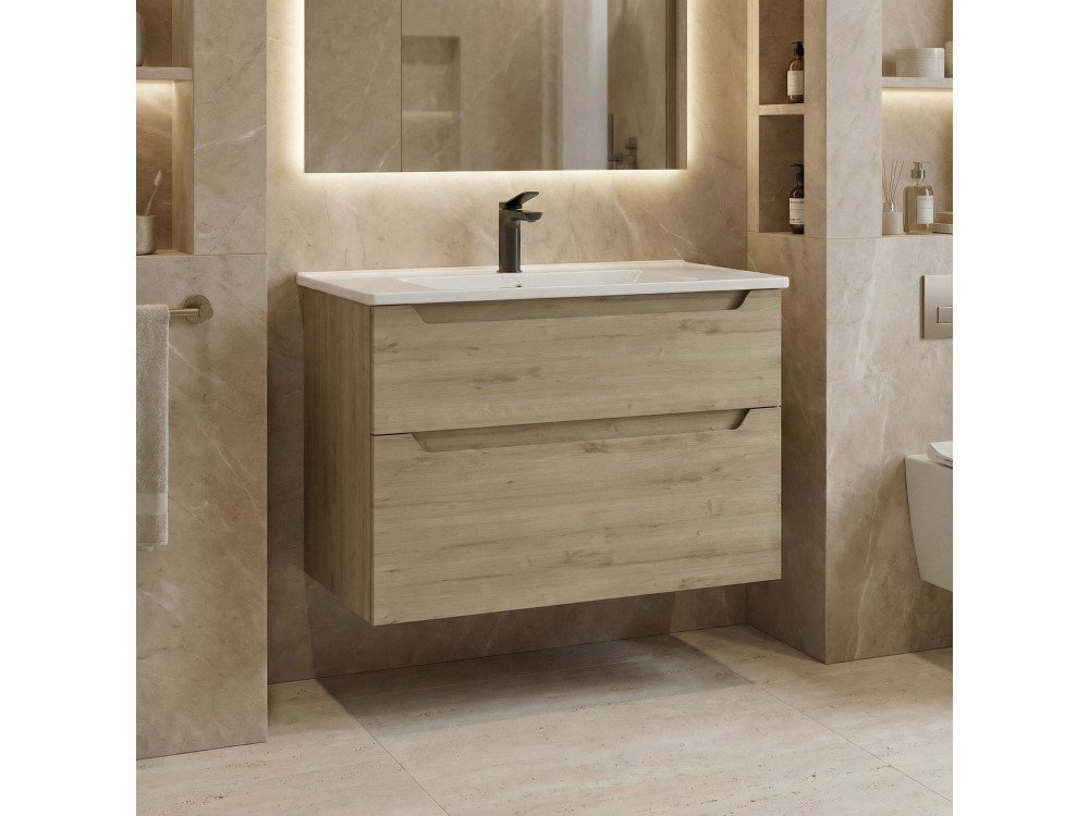 Mobile lavabo "Messina 85 v2" - 85 x 45 x 55 cm - Rovere