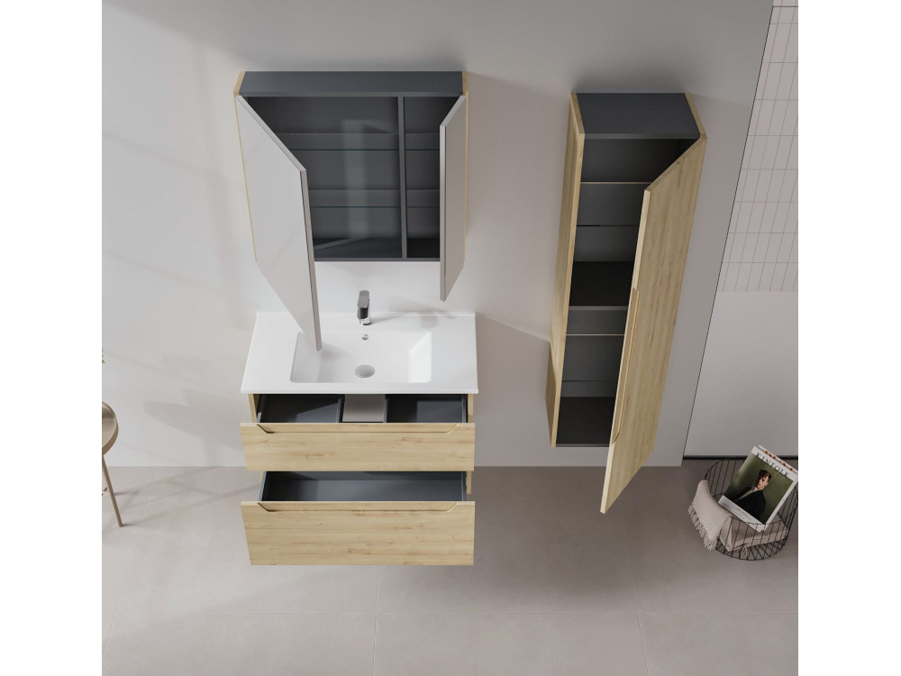 Mobile lavabo "Messina 85 v2" - 85 x 45 x 55 cm - Rovere