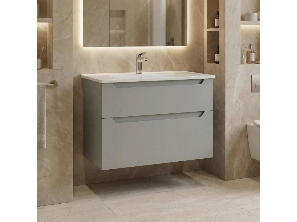 Mobile lavabo "Messina 85 v2" - 85 x 45 x 55 cm - Cashmere opaco