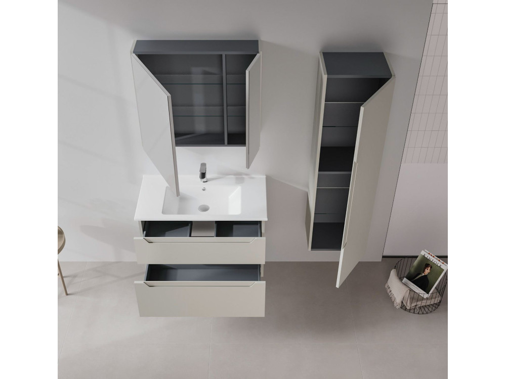 Mobile lavabo "Messina 85 v2" - 85 x 45 x 55 cm - Cashmere opaco