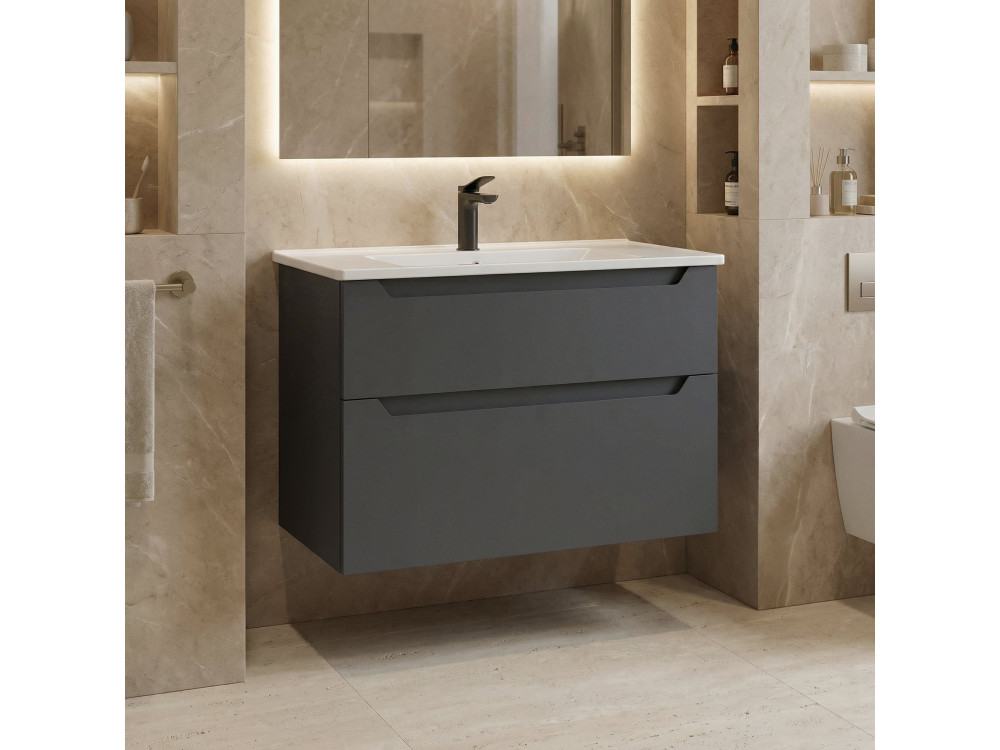 Mobile lavabo "Messina 85 v2" - 85 x 45 x 55 cm - Antracite opaco