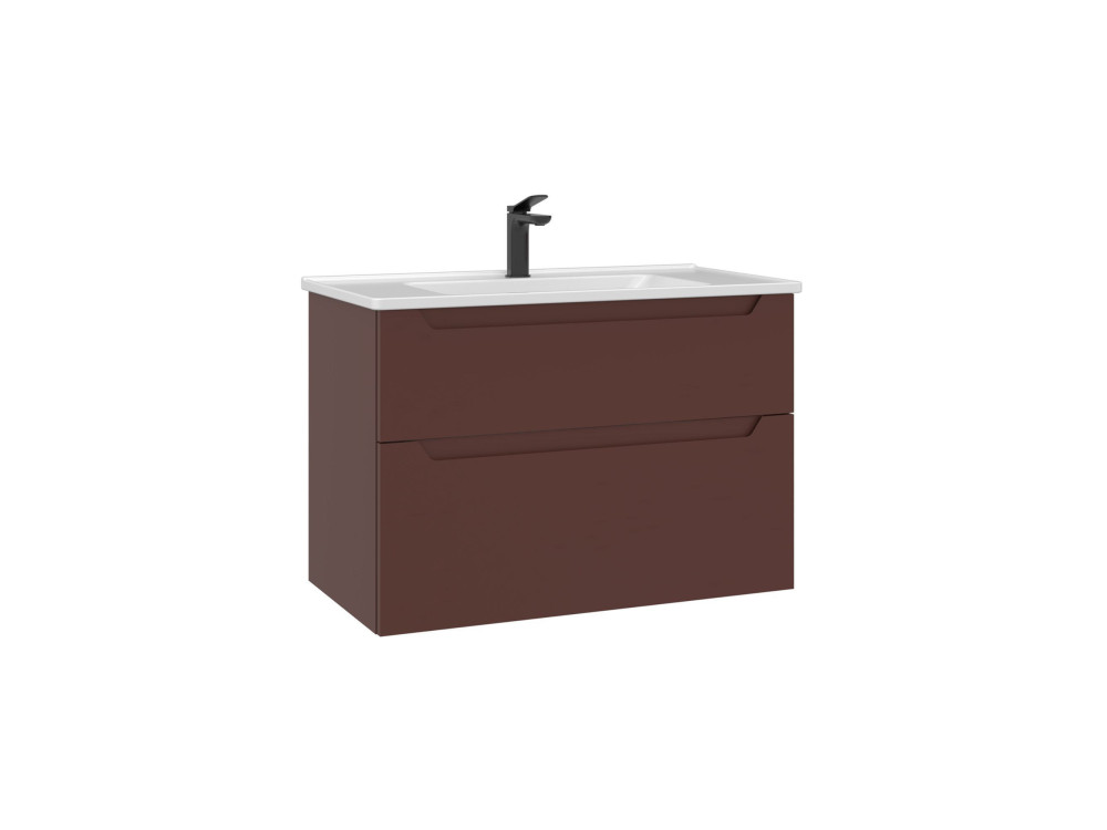 Mobile lavabo "Messina 85 v2" - 85 x 45 x 55 cm - Rosso opaco