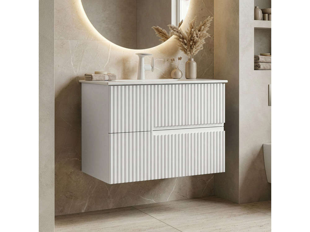 Mobile lavabo "Moonlight 70 v2" - 71 x 51 x 51 cm - Bianco opaco