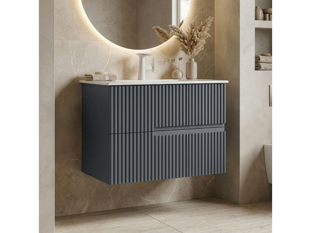 Mobile lavabo "Moonlight 70 v2" - 71 x 51 x 51 cm - Antracite opaco