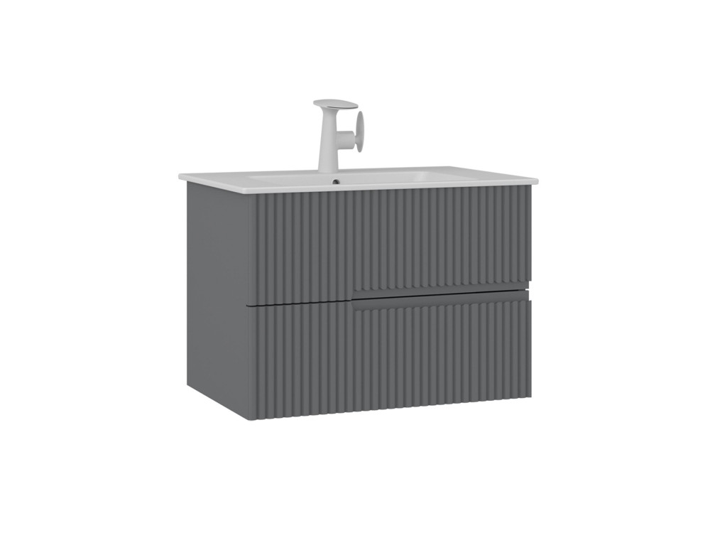 Mobile lavabo "Moonlight 70 v2" - 71 x 51 x 51 cm - Grigio opaco