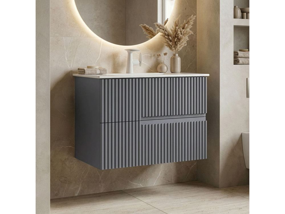 Mobile lavabo "Moonlight 70 v2" - 71 x 51 x 51 cm - Grigio opaco