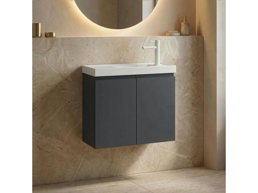 Mobile lavabo "Ferla 60" - 60 x 22 x 50 cm - Antracite opaco