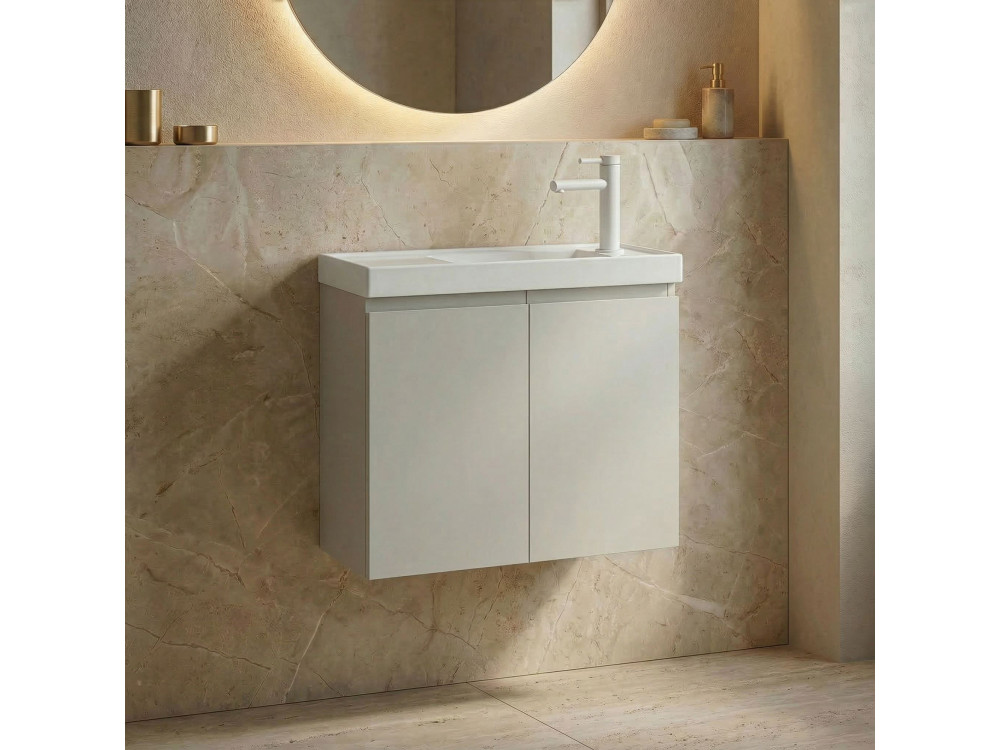 Mobile lavabo "Ferla 60" - 60 x 22 x 50 cm - Cashmere opaco
