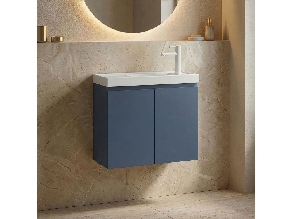 Mobile lavabo "Ferla 60" - 60 x 22 x 50 cm - Blu petrolio