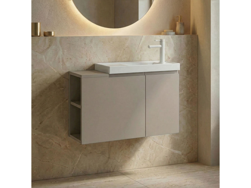 Mobile lavabo "Ferla 80" - 80 x 22 x 45 cm - Matte Mink