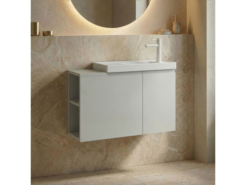 Mobile lavabo "Ferla 80" - 80 x 22 x 45 cm - Cashmere opaco