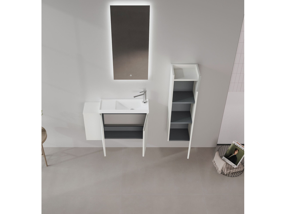 Mobile lavabo "Ferla 80" - 80 x 22 x 45 cm - Cashmere opaco
