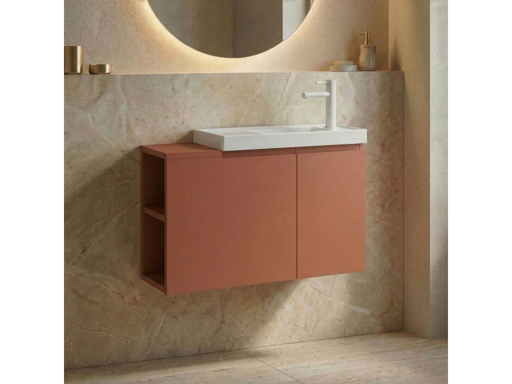 Mobile lavabo "Ferla 80" - 80 x 22 x 45 cm - Cinnamon opaco