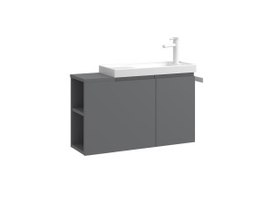 Mobile lavabo "Ferla 80" - 80 x 22 x 45 cm - Grigio opaco