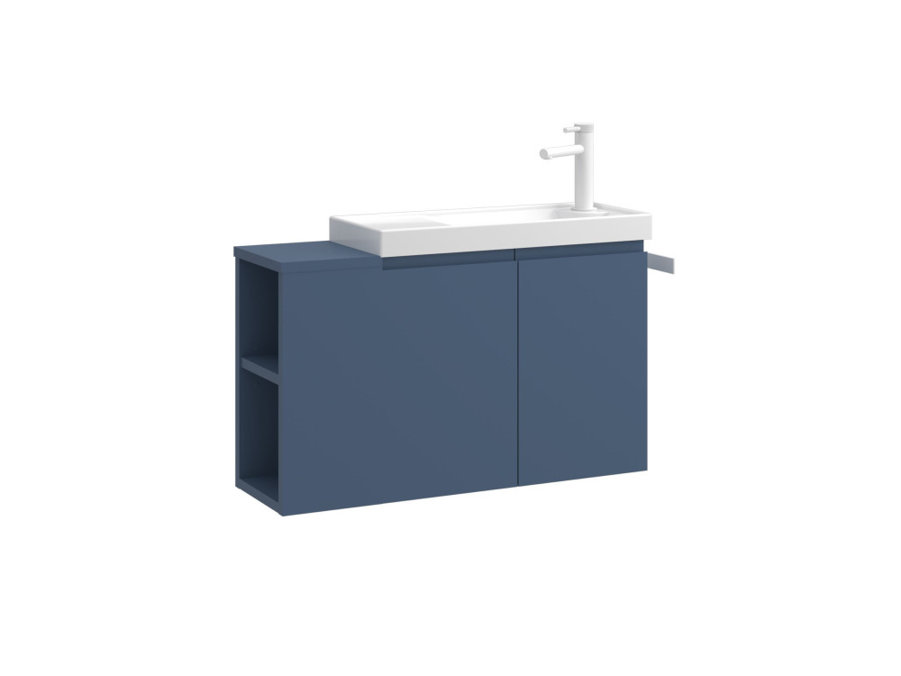 Mobile lavabo "Ferla 80" - 80 x 22 x 45 cm - Blu petrolio