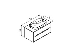 Mobile lavabo "Galia 100 v2" - cm - Noce scuro