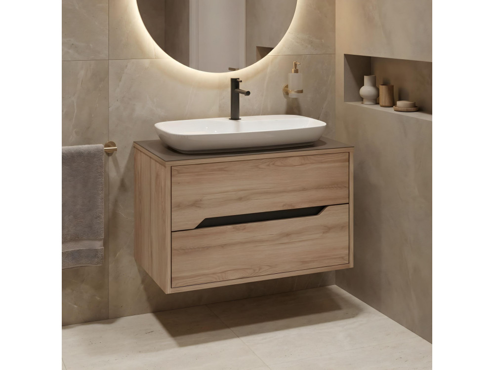 Mobile lavabo "Galia 80 v2" - 80 x 50 x 50 cm - Rovere
