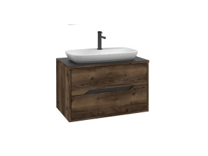 Mobile lavabo "Galia 80 v2" - 80 x 50 x 50 cm - Noce scuro