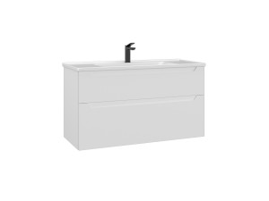 Mobile lavabo "Messina 100 v2" - 100 x 45 x 55 cm - Bianco opaco