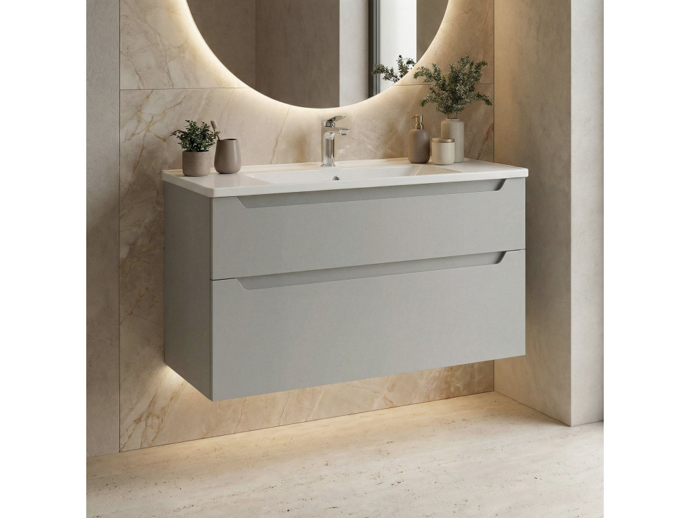 Mobile lavabo "Messina 100 v2" - 100 x 45 x 55 cm - Cashmere opaco