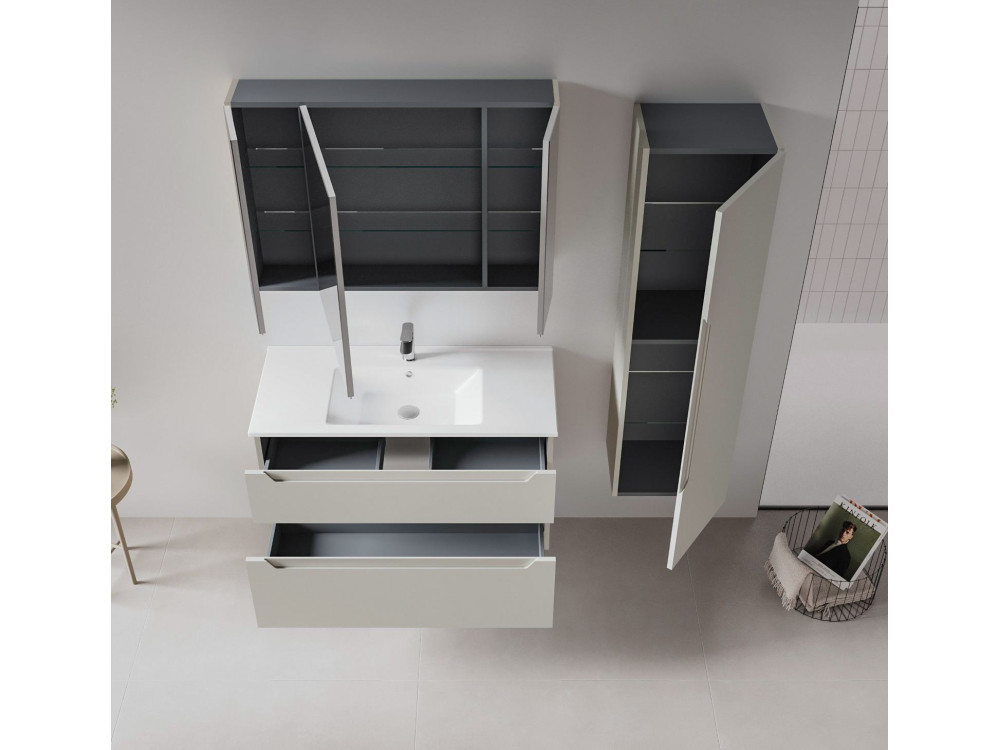 Mobile lavabo "Messina 100 v2" - 100 x 45 x 55 cm - Cashmere opaco
