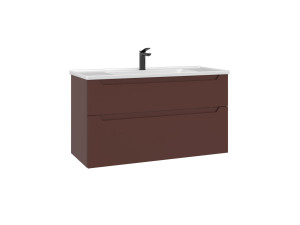 Mobile lavabo "Messina 100 v2" - 100 x 45 x 55 cm - Rosso opaco