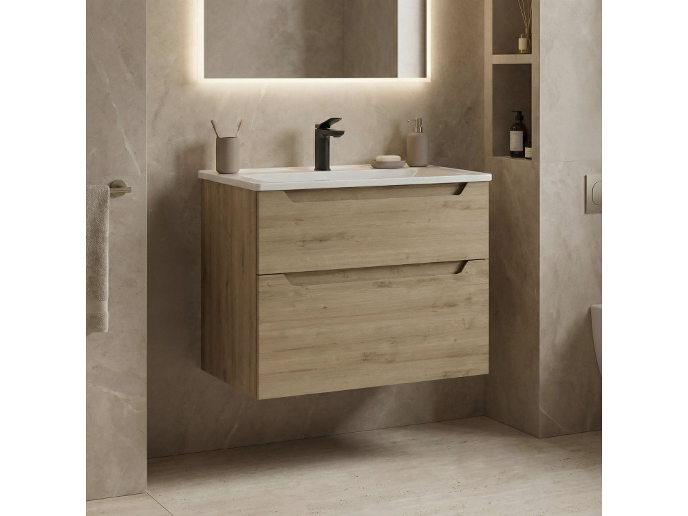 Mobile lavabo "Messina 65 v2" - 65 x 45 x 55 cm - Rovere