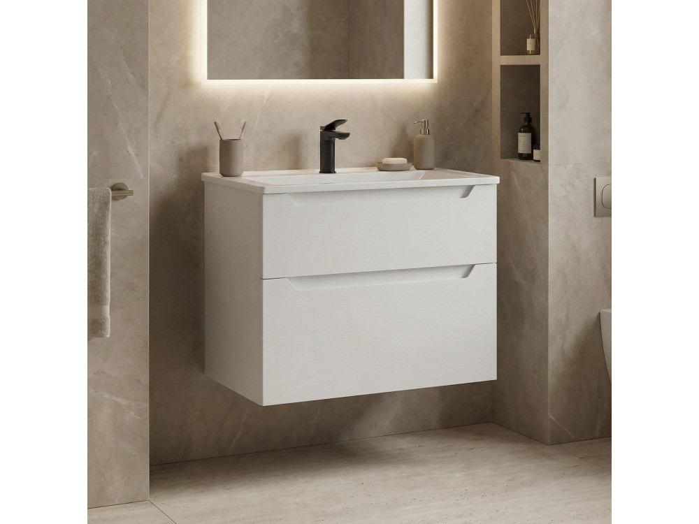 Mobile lavabo "Messina 65 v2" - 65 x 45 x 55 cm - Bianco opaco