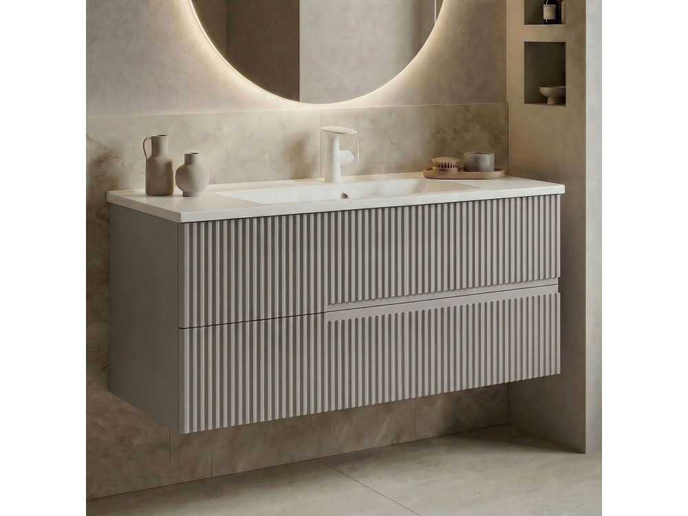 Mobile lavabo "Moonlight 120" - 121 x 51 x 51 cm - Matte Mink