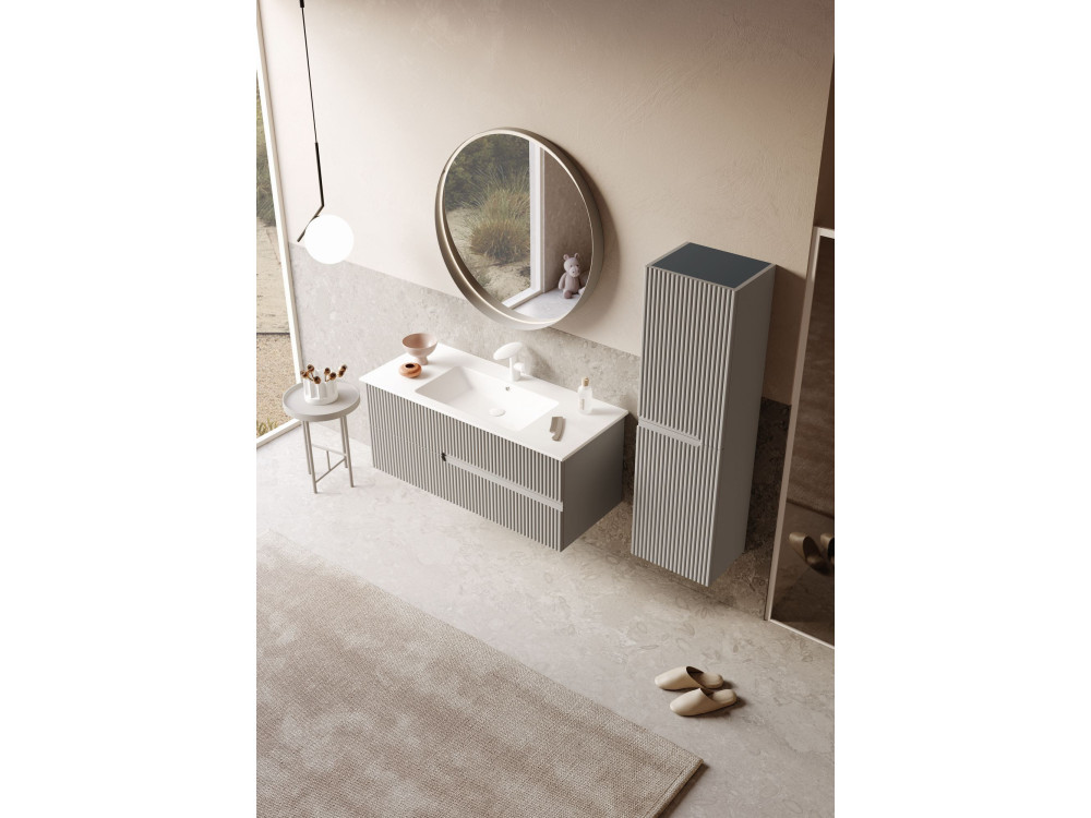 Mobile lavabo "Moonlight 120" - 121 x 51 x 51 cm - Matte Mink