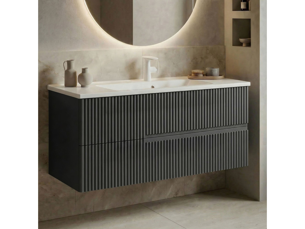 Mobile lavabo "Moonlight 120" - 121 x 51 x 51 cm - Antracite opaco