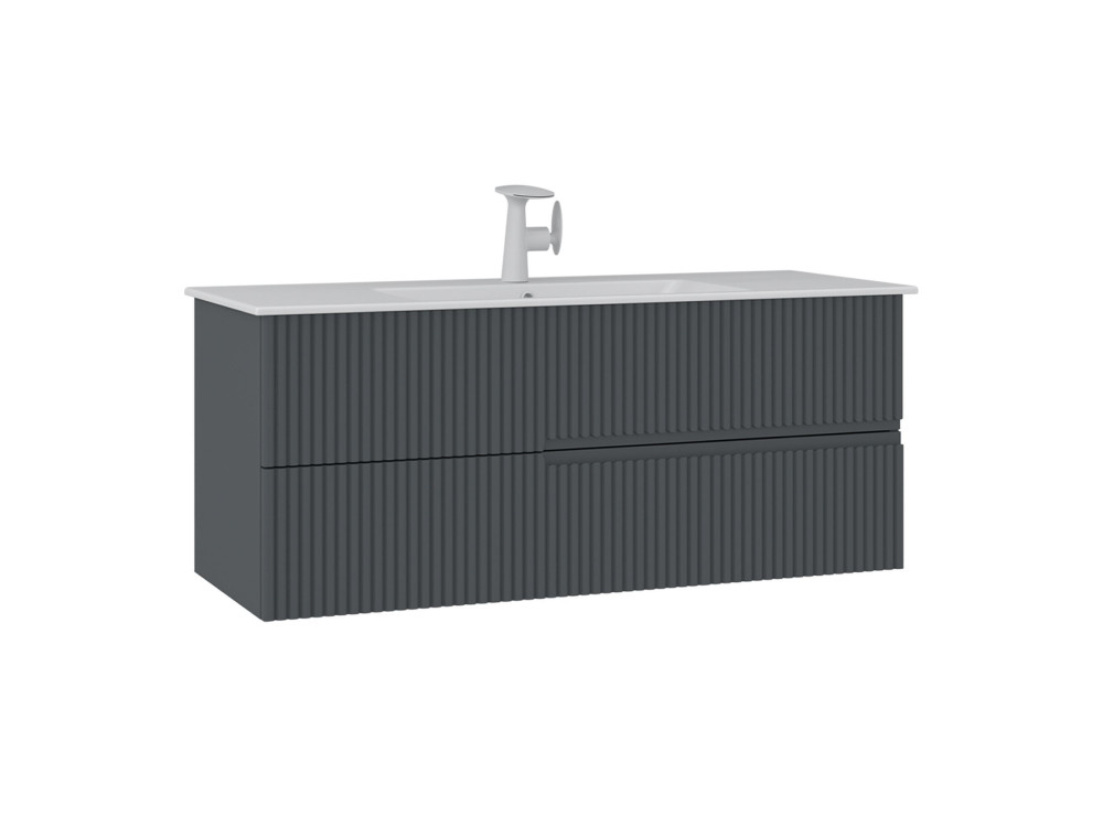 Mobile lavabo "Moonlight 120" - 121 x 51 x 51 cm - Antracite opaco