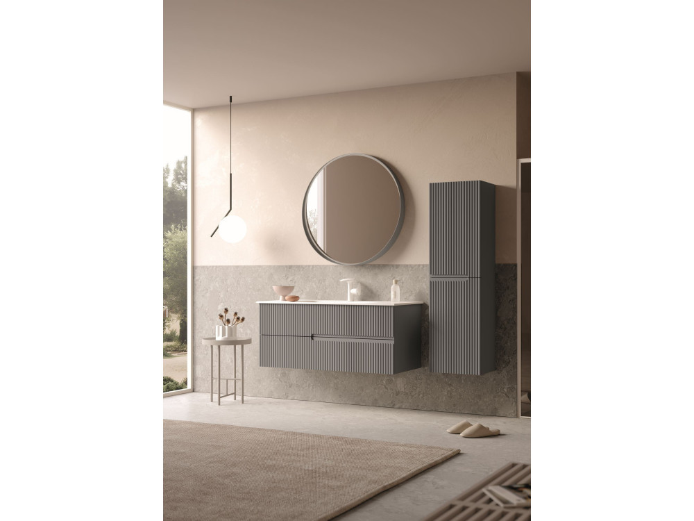 Mobile lavabo "Moonlight 120" - 121 x 51 x 51 cm - Grigio opaco