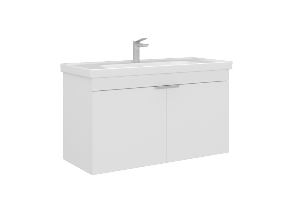 Mobile lavabo "Desna 100" - 100 x 45 x 58 cm - Bianco opaco